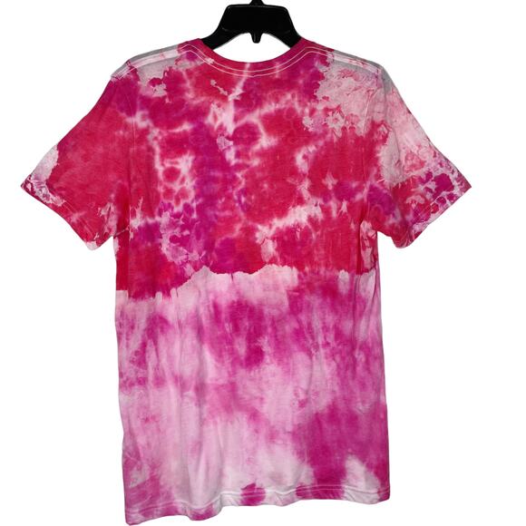 Nashville Skyline Heart T-Shirt Upcycled Reverse Tie Dyed Red Pink Project 615 L - Picture 3 of 6